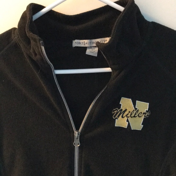 Embroidered Fleece Zip Collared Sweatshirt - Picture 2 of 5